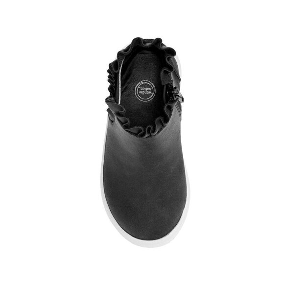 Black Sneaker Booties With Adorable Ruffle and Shimmery Elastic Detail NWT - Picture 8 of 8